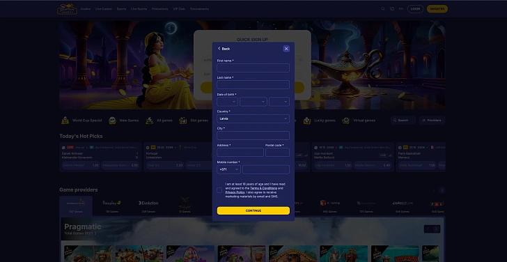 Screenshot 20Bet