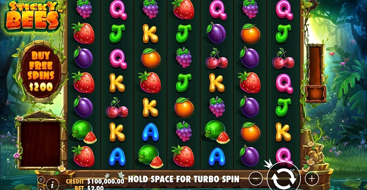 Base game: layout, bet controls and balance display.