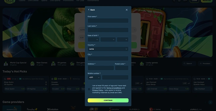 Screenshot 20Bet