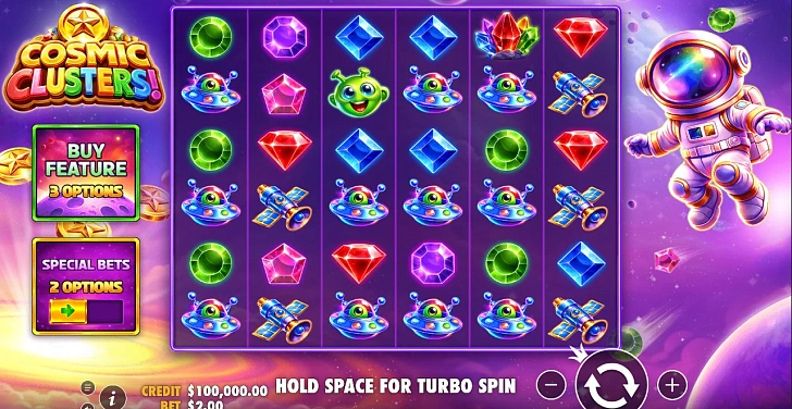 Base game: layout, bet controls and balance display.