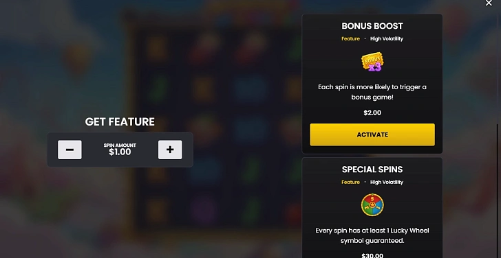Base game: layout, bet controls and balance display.
