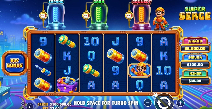 Base game: layout, bet controls and balance display.