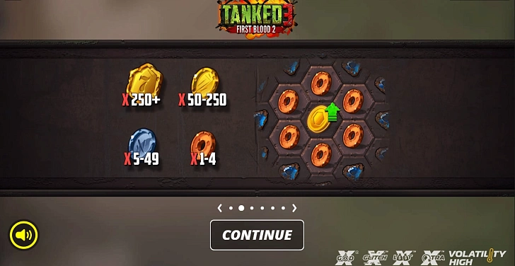 Base game: layout, bet controls and balance display.