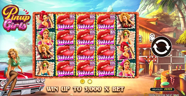 Base game: layout, bet controls and balance display.