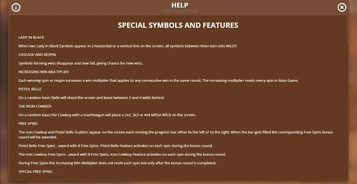 Settings: RTP, game rules, stakes and info panel.