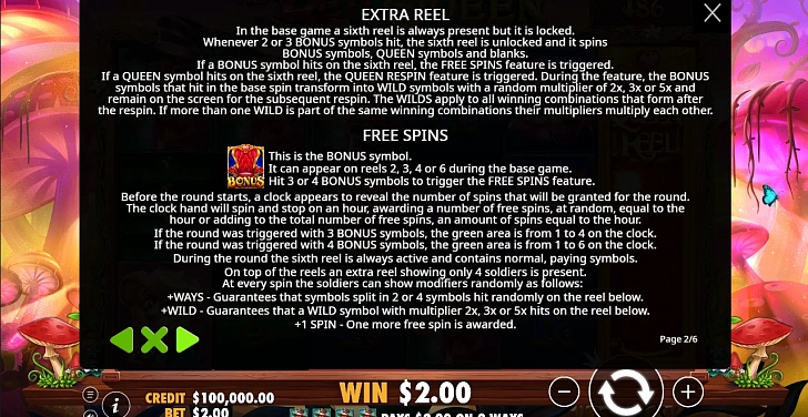 Bonus game: free spins, retriggers and bonus-round rules.