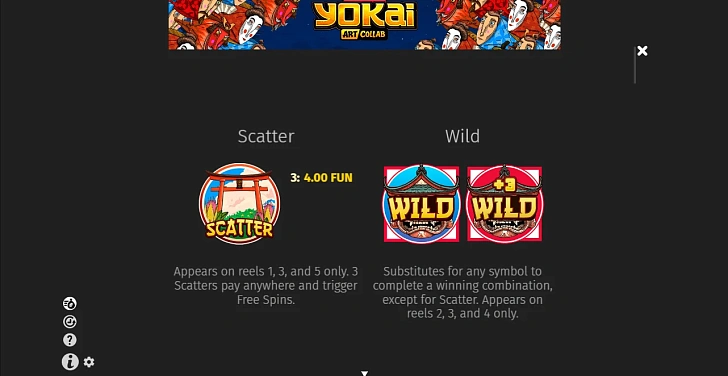 Settings: RTP, game rules, stakes and info panel.