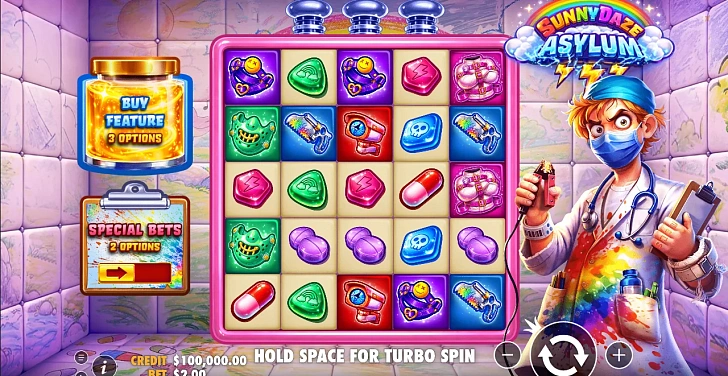 Base game: layout, bet controls and balance display.