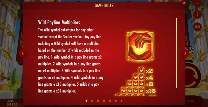 Settings: RTP, game rules, stakes and info panel.