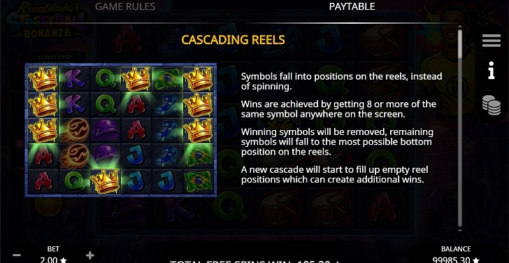 Settings: RTP, game rules, stakes and info panel.