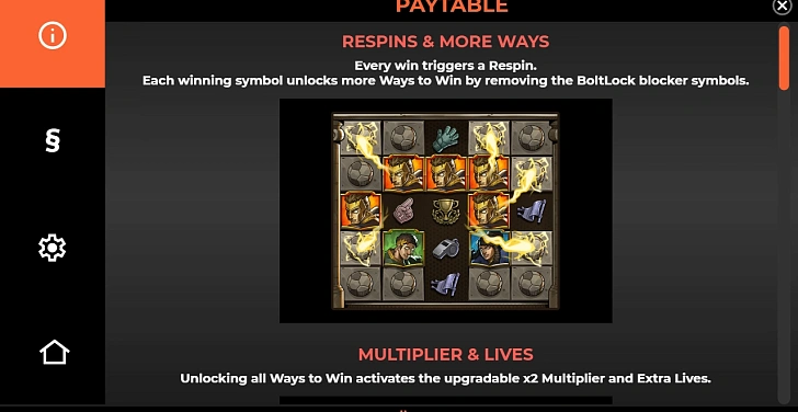 Settings: RTP, game rules, stakes and info panel.
