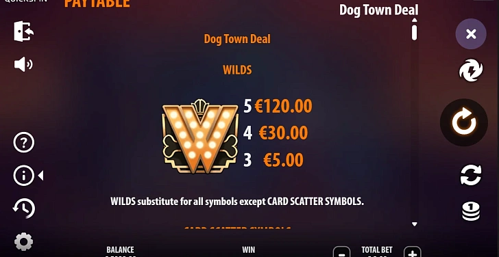 Settings: RTP, game rules, stakes and info panel.