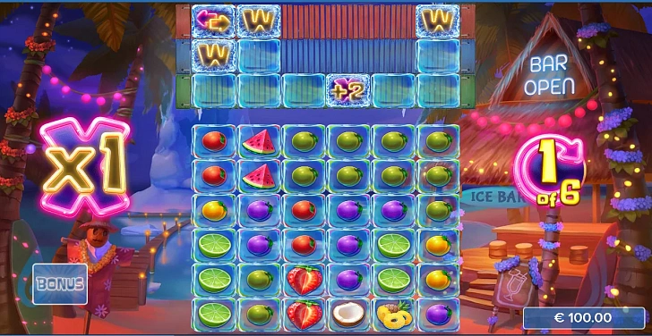 Gameplay process: wins, multipliers and cascade behaviour.