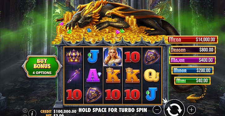 Base game: layout, bet controls and balance display.