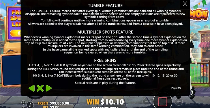 Settings: RTP, game rules, stakes and info panel.