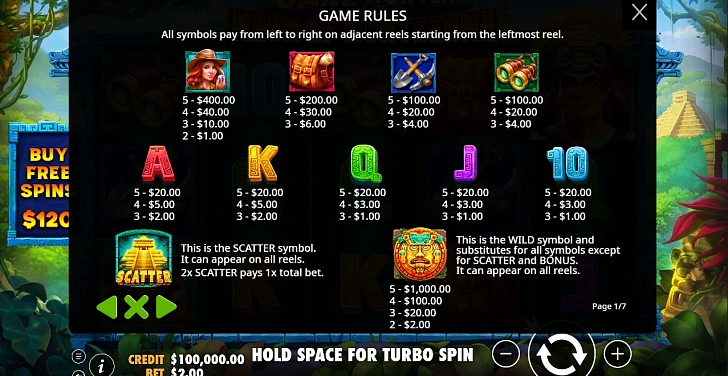 Bonus game: free spins, retriggers and bonus-round rules.