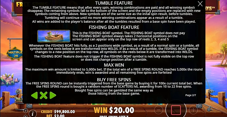 Settings: RTP, game rules, stakes and info panel.